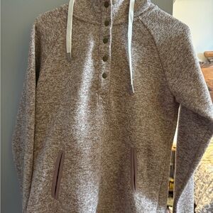 Thread & Supply Heathered Tan Cowl Neck Sweater